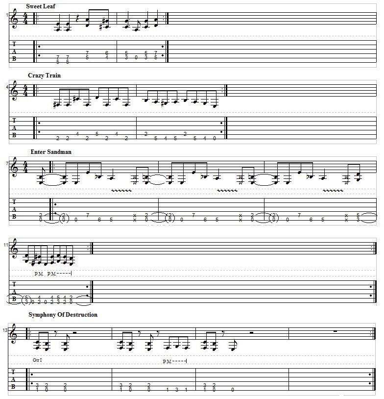 5 metal riffs