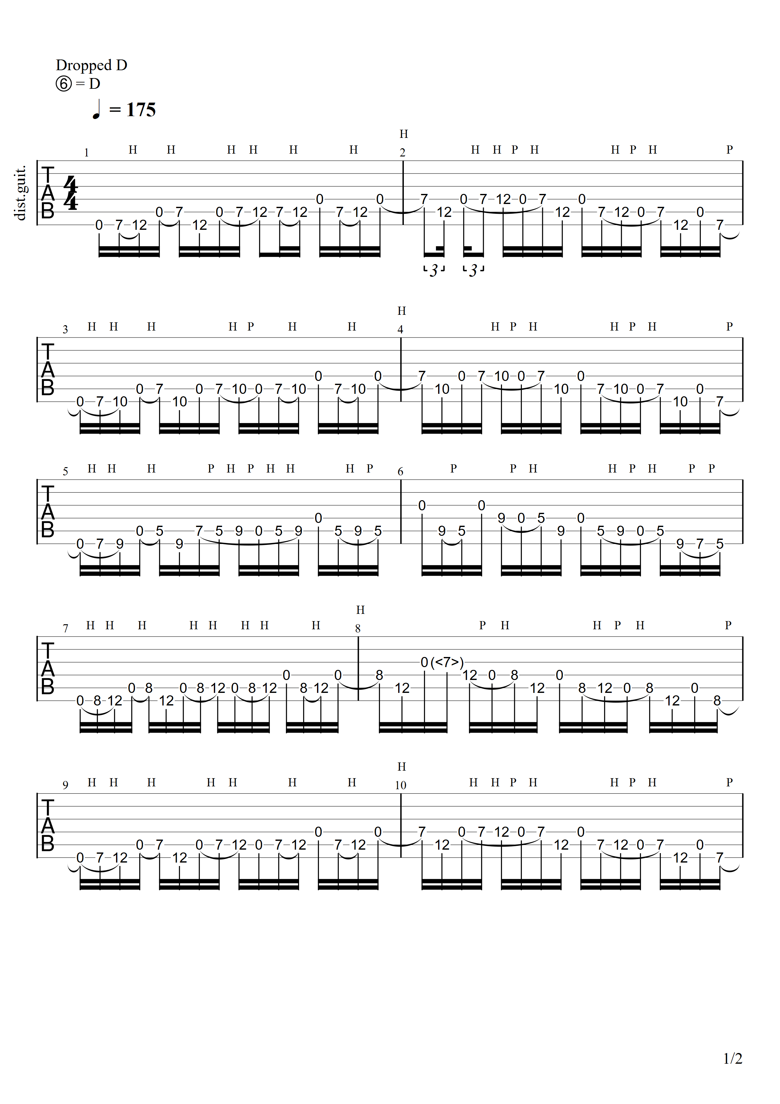 RISE solo tabulature