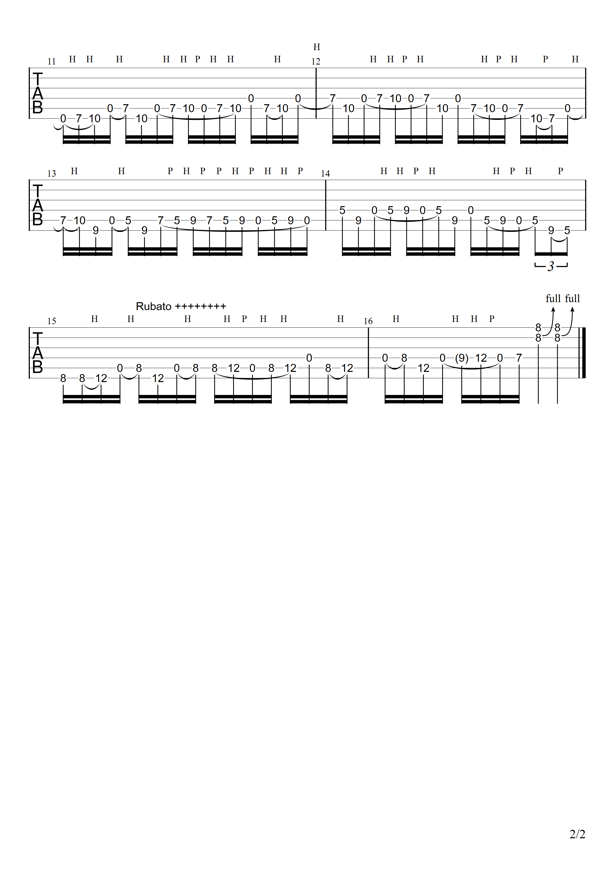RISE solo tabulature page 2